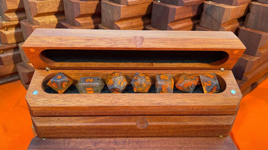 African Mahogany Wooden Dice Box by Robert Field designs